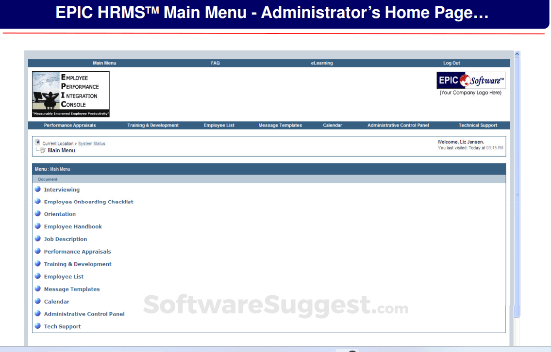 EPIC HRMS Screenshot1